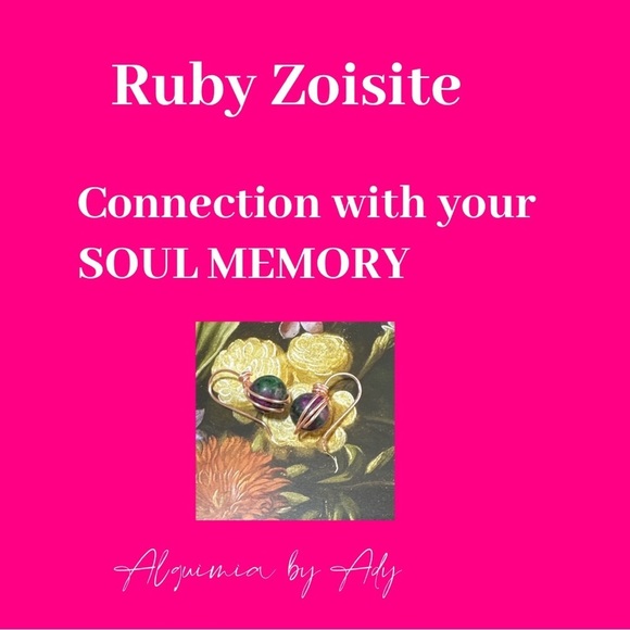 Zoisite Ruby handmade beaded bracelet/Grounding crystal for Gemini - Picture 4 of 6